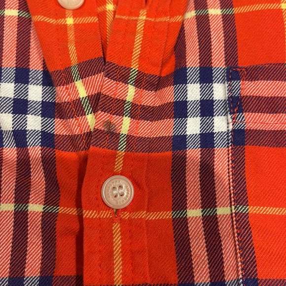 Burberry classic red plaid button down shirt, size 4 - Picture 4 of 5